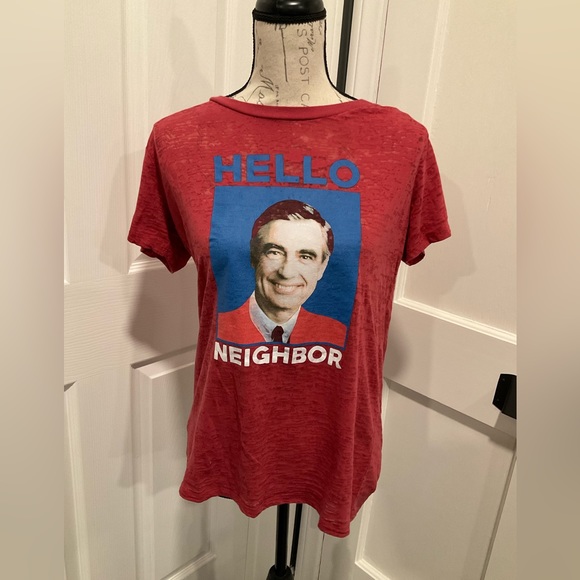MR ROGERS HELLO NEIGHBOR PAPER THIN T SHIRT - Picture 1 of 6